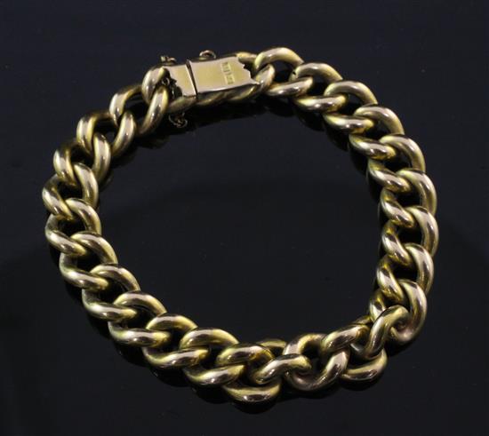 An Edwardian 15ct gold curb link bracelet,